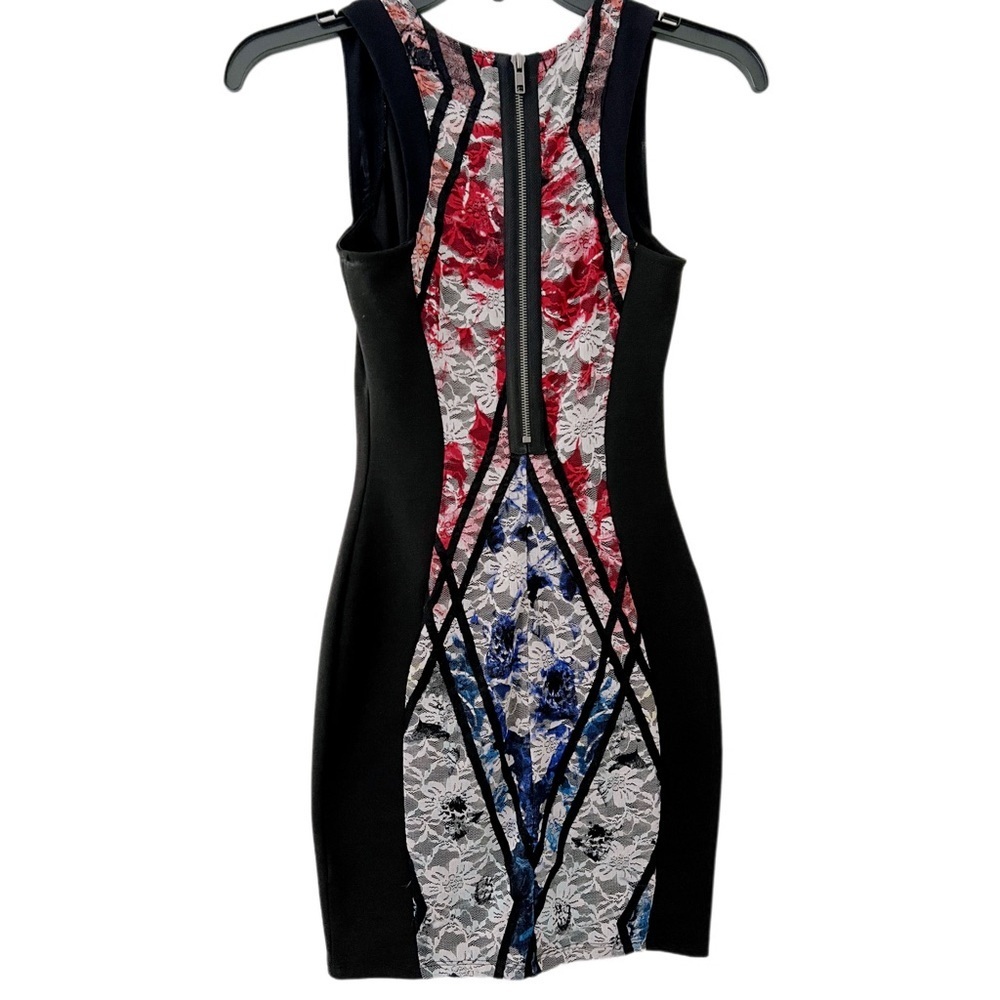 Material Girl- Black Sleeveless Dress with Lace Overlay (XS) - Picture 3 of 8